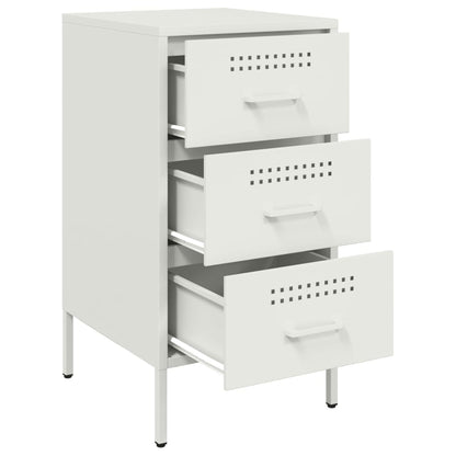 Bedside Cabinet White 36x39x68 cm Steel