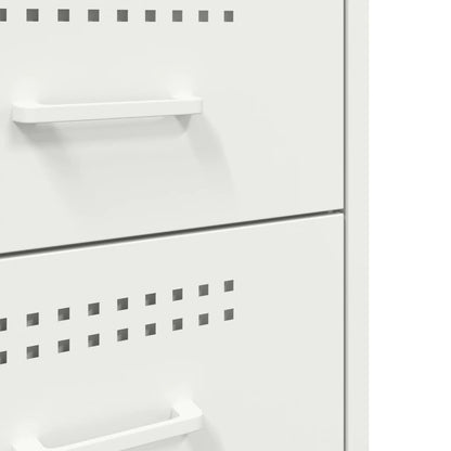 Bedside Cabinet White 36x39x68 cm Steel