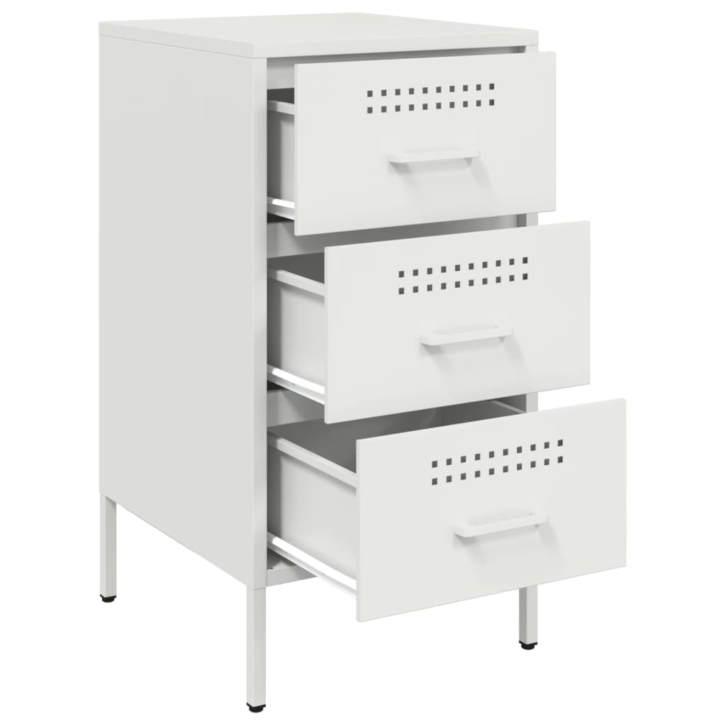 Bedside Cabinets 2 pcs White 36x39x68 cm Steel