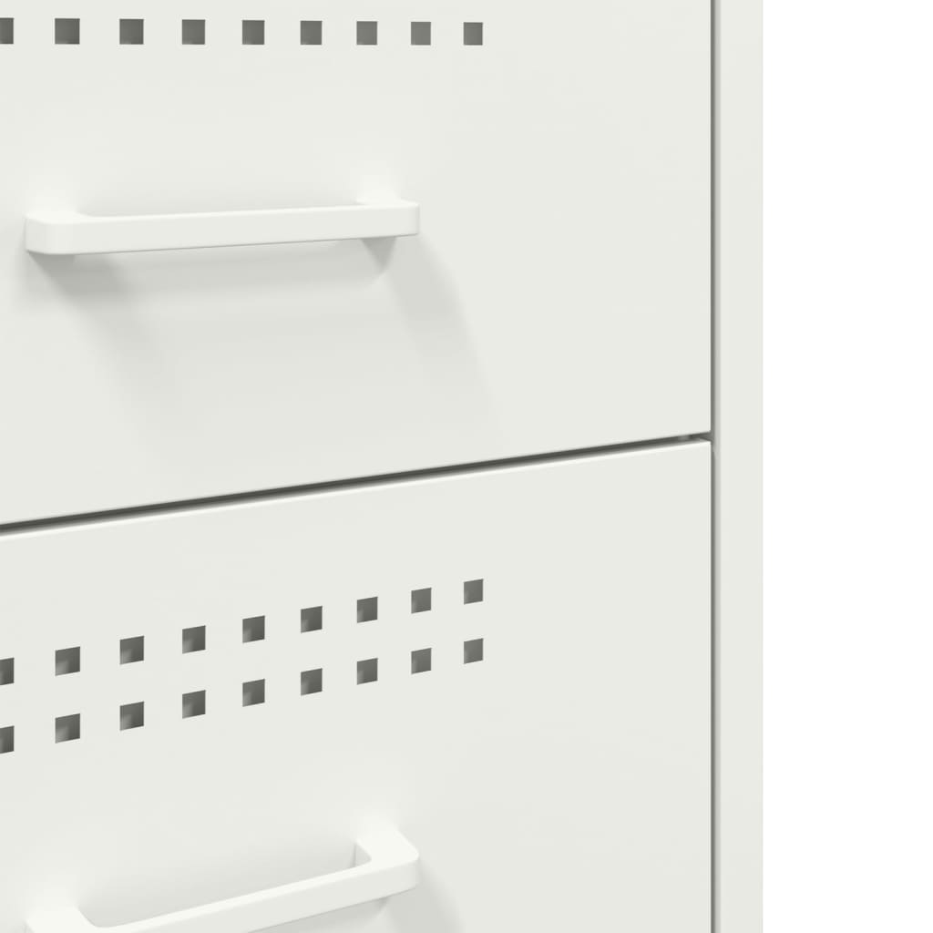 Bedside Cabinets 2 pcs White 36x39x68 cm Steel