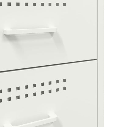 Bedside Cabinets 2 pcs White 36x39x68 cm Steel