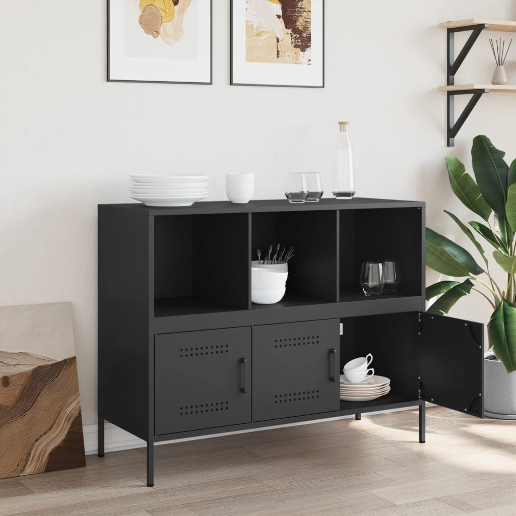 Sideboard Black 100.5x39x79 cm Steel