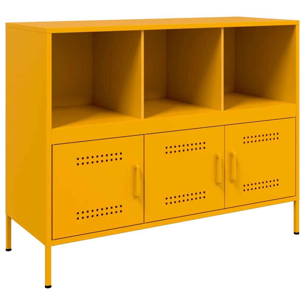 Sideboard Mustard Yellow 100.5x39x79 cm Steel