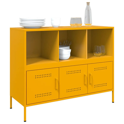 Sideboard Mustard Yellow 100.5x39x79 cm Steel