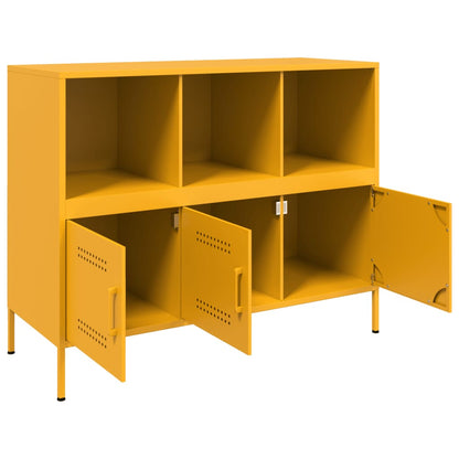 Sideboard Mustard Yellow 100.5x39x79 cm Steel