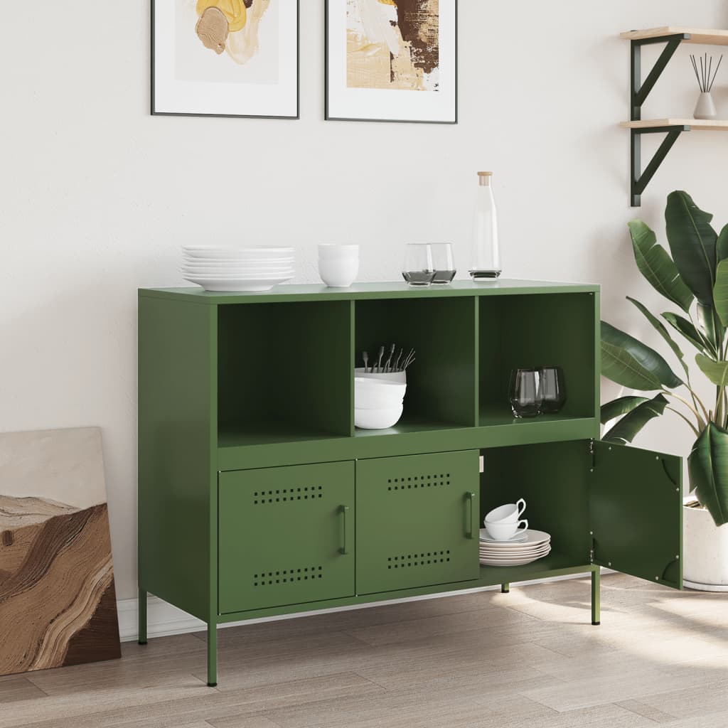 Sideboard Olive Green 100.5x39x79 cm Steel