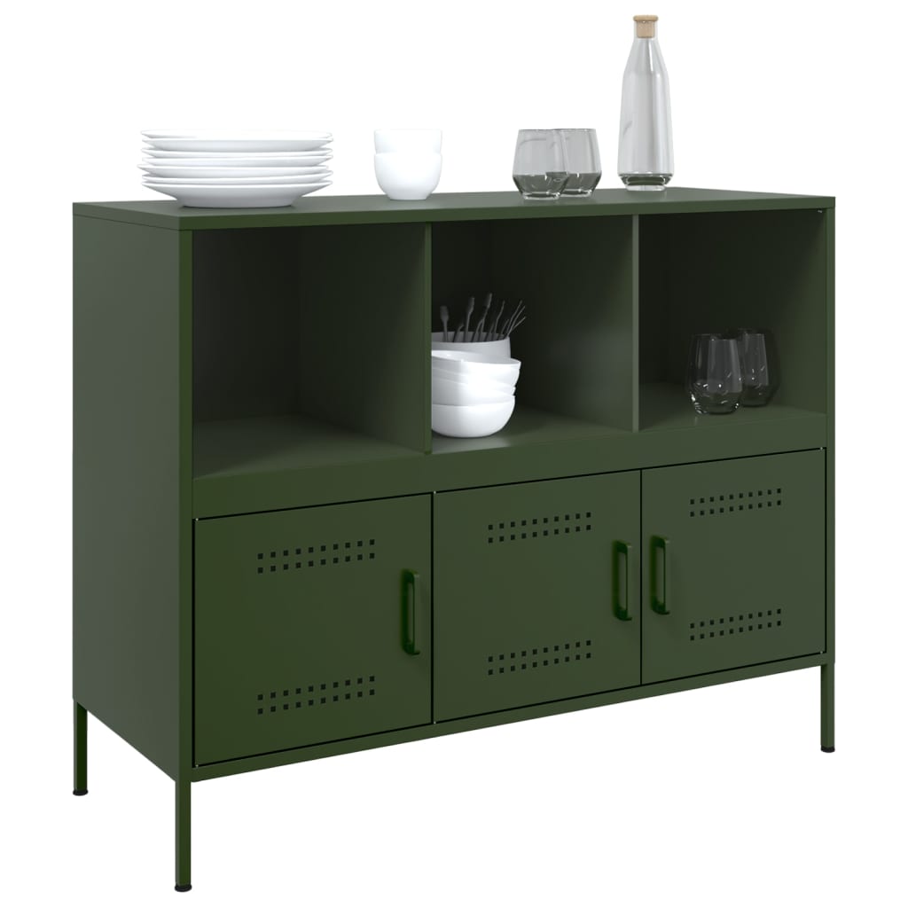 Sideboard Olive Green 100.5x39x79 cm Steel