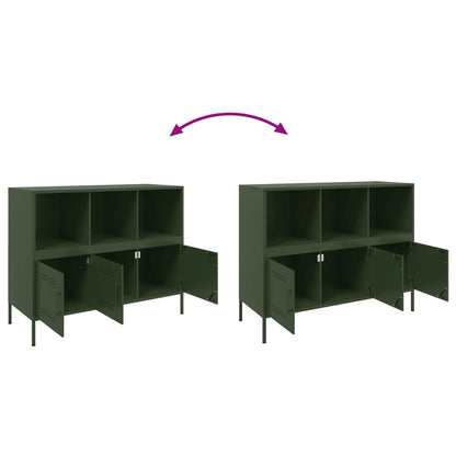 Sideboard Olive Green 100.5x39x79 cm Steel