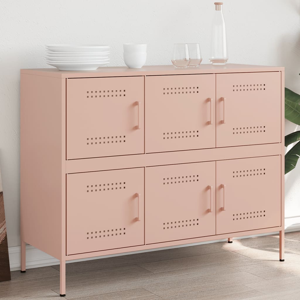 Sideboard Pink 100.5x39x79 cm Steel