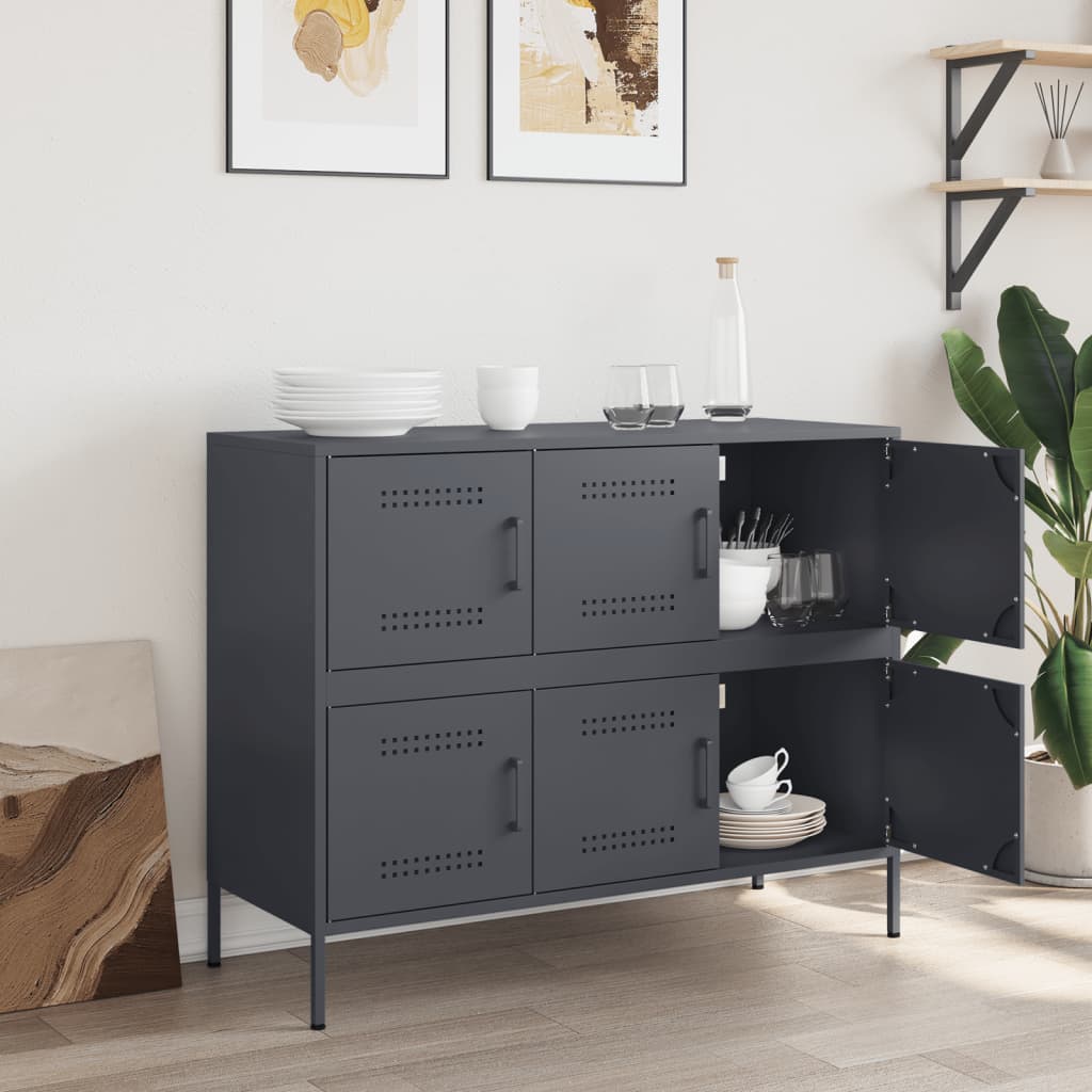 Sideboard Anthracite 100.5x39x79 cm Steel