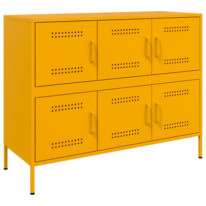 Sideboard Mustard Yellow 100.5x39x79 cm Steel