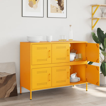 Sideboard Mustard Yellow 100.5x39x79 cm Steel