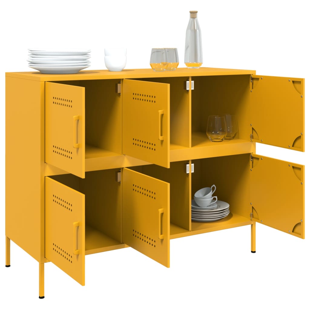 Sideboard Mustard Yellow 100.5x39x79 cm Steel