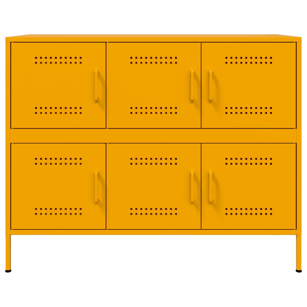 Sideboard Mustard Yellow 100.5x39x79 cm Steel