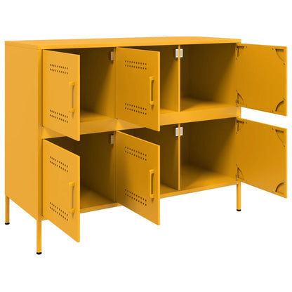 Sideboard Mustard Yellow 100.5x39x79 cm Steel