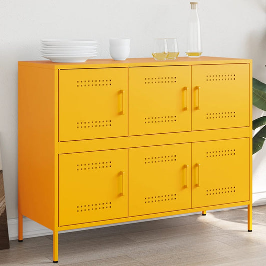 Sideboard Mustard Yellow 100.5x39x79 cm Steel