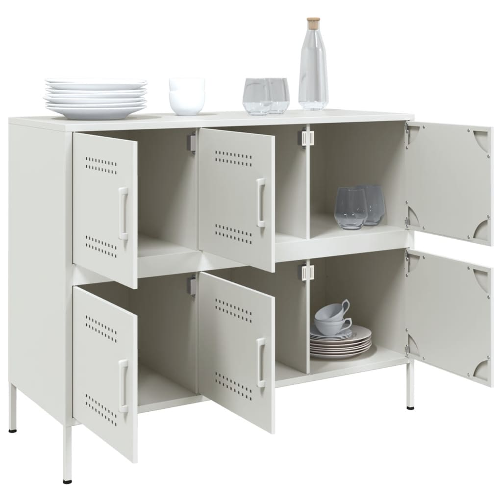 Sideboard White 100.5x39x79 cm Steel