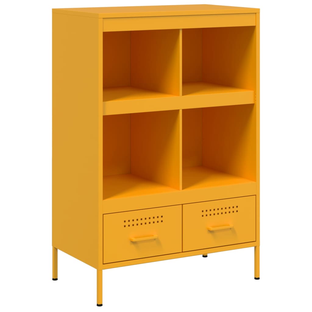 Highboard Mustard Yellow 68x39x101.5 cm Steel