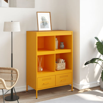 Highboard Mustard Yellow 68x39x101.5 cm Steel