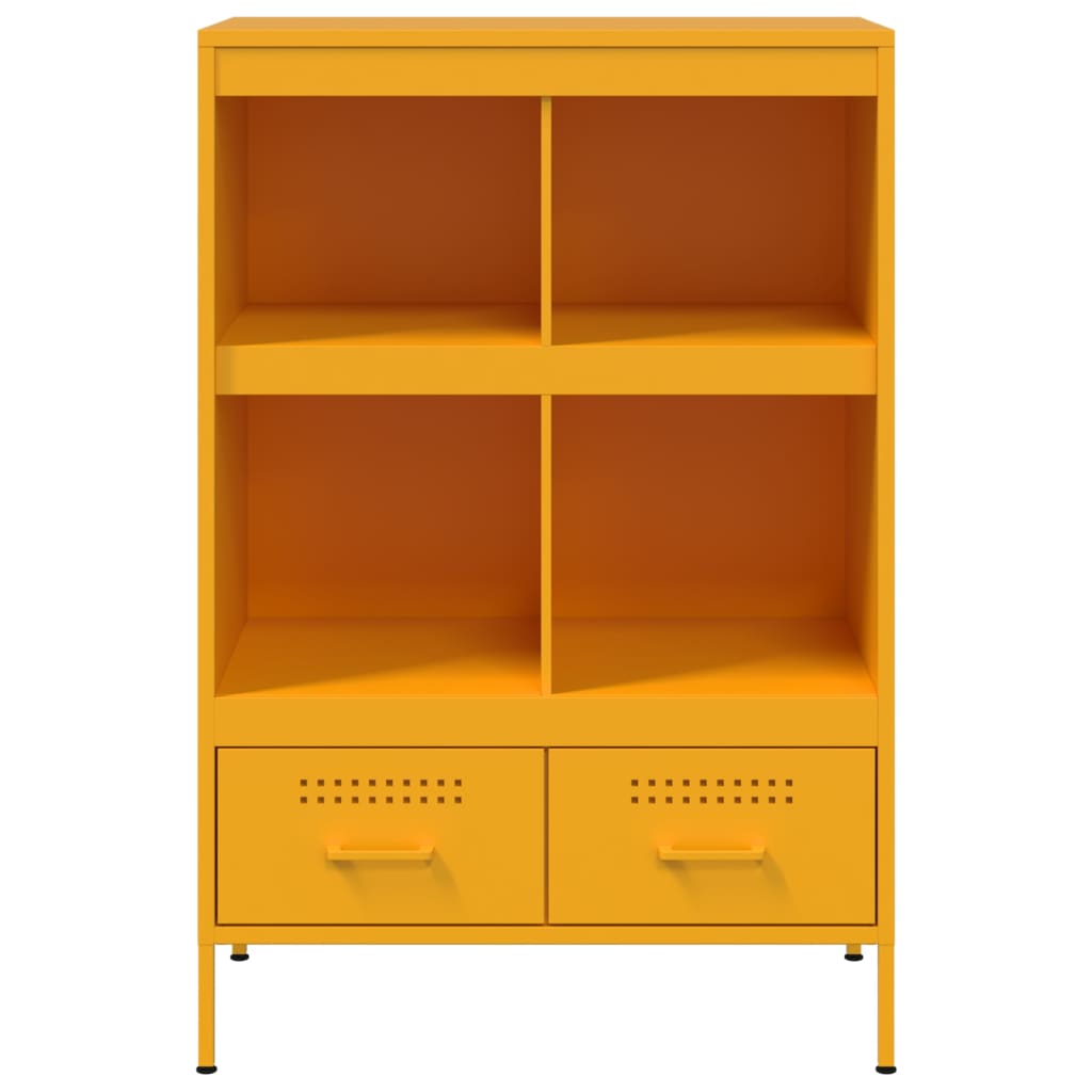 Highboard Mustard Yellow 68x39x101.5 cm Steel