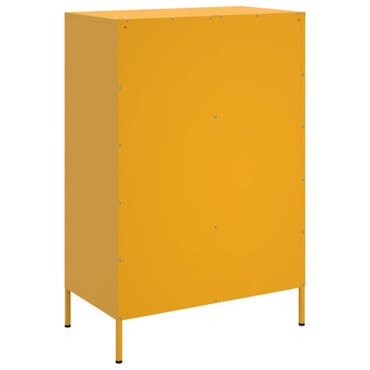 Highboard Mustard Yellow 68x39x101.5 cm Steel