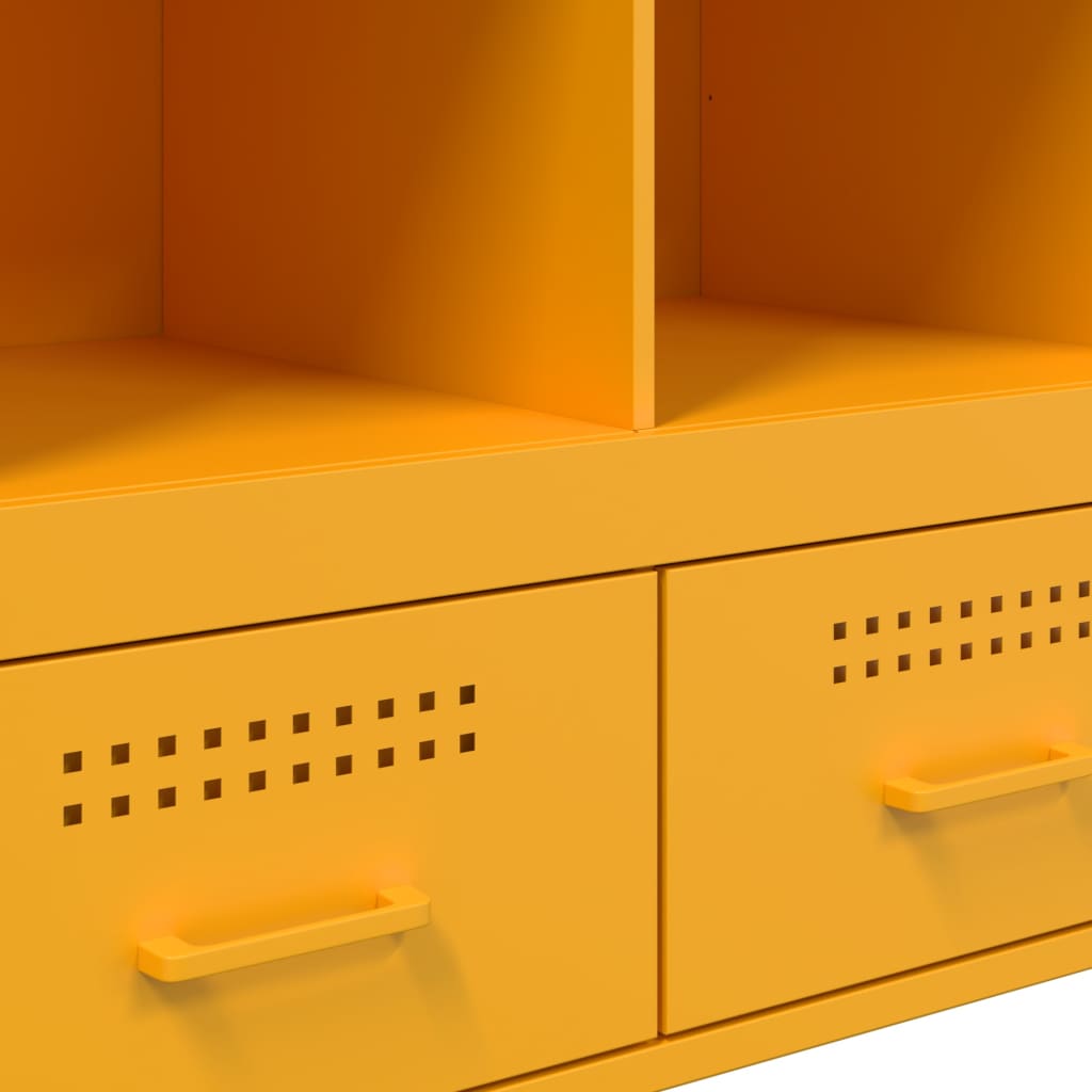 Highboard Mustard Yellow 68x39x101.5 cm Steel