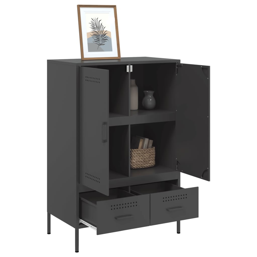 Highboard Black 68x39x101.5 cm Steel