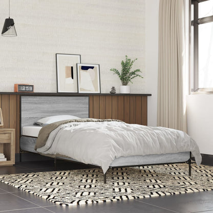 Bed Frame without Mattress Grey Sonoma 75x190 cm Small Single