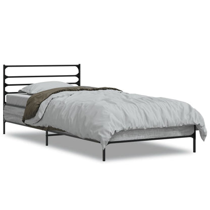 Bed Frame without Mattress Grey Sonoma 100x200 cm
