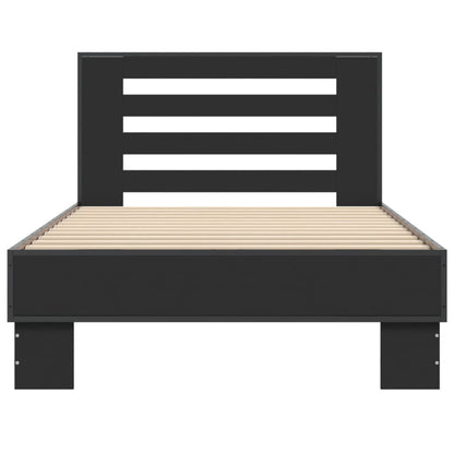 Bed Frame without Mattress Black 100x200 cm