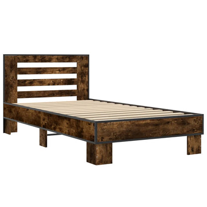 Bed Frame without Mattress Smoked Oak 90x200 cm