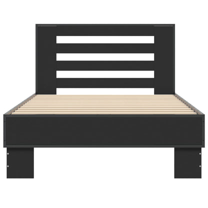 Bed Frame without Mattress Black 75x190 cm Small Single