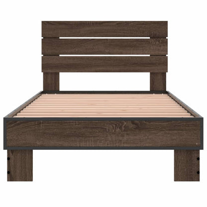 Bed Frame without Mattress Brown Oak 75x190 cm Small Single