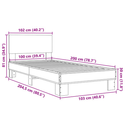 Bed Frame without Mattress Brown Oak 100x200 cm