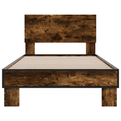 Bed Frame without Mattress Smoked Oak 90x200 cm