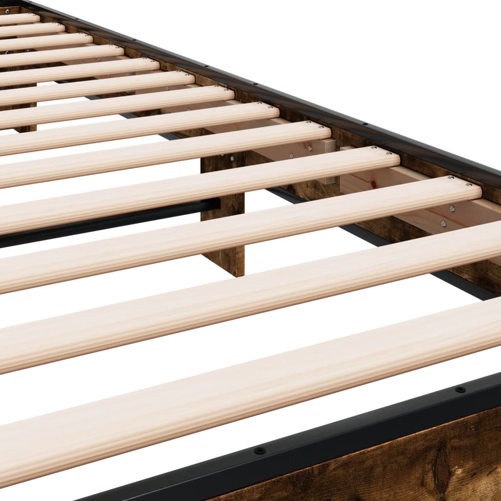 Bed Frame without Mattress Smoked Oak 90x200 cm