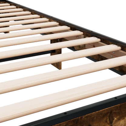 Bed Frame without Mattress Smoked Oak 90x200 cm