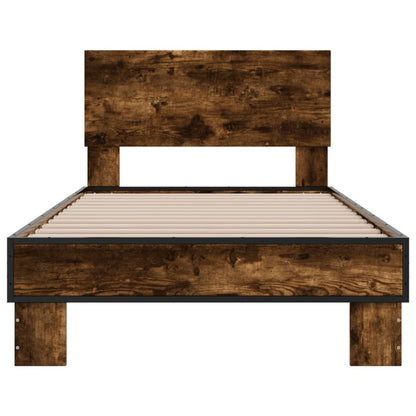 Bed Frame without Mattress Smoked Oak 75x190 cm Small Single