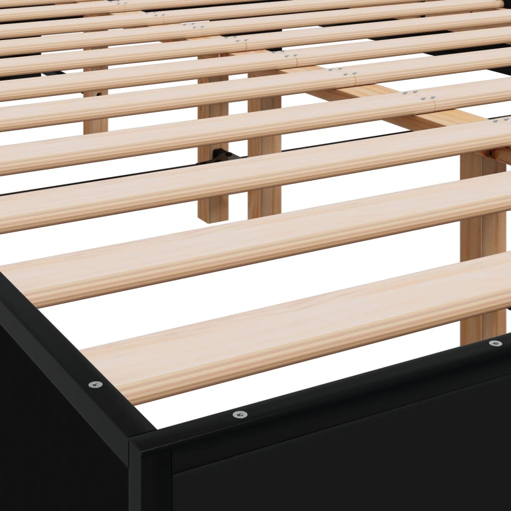 Bed Frame without Mattress Black 140x200 cm