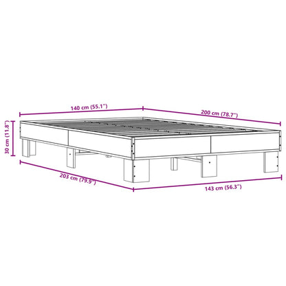 Bed Frame without Mattress Black 140x200 cm