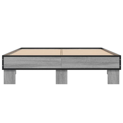 Bed Frame without Mattress Grey Sonoma 140x200 cm