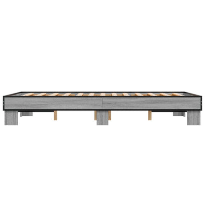 Bed Frame without Mattress Grey Sonoma 140x200 cm