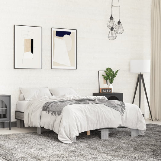 Bed Frame without Mattress Grey Sonoma 140x200 cm