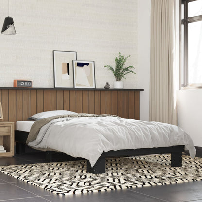 Bed Frame Black 100x200 cm Engineered Wood and Metal