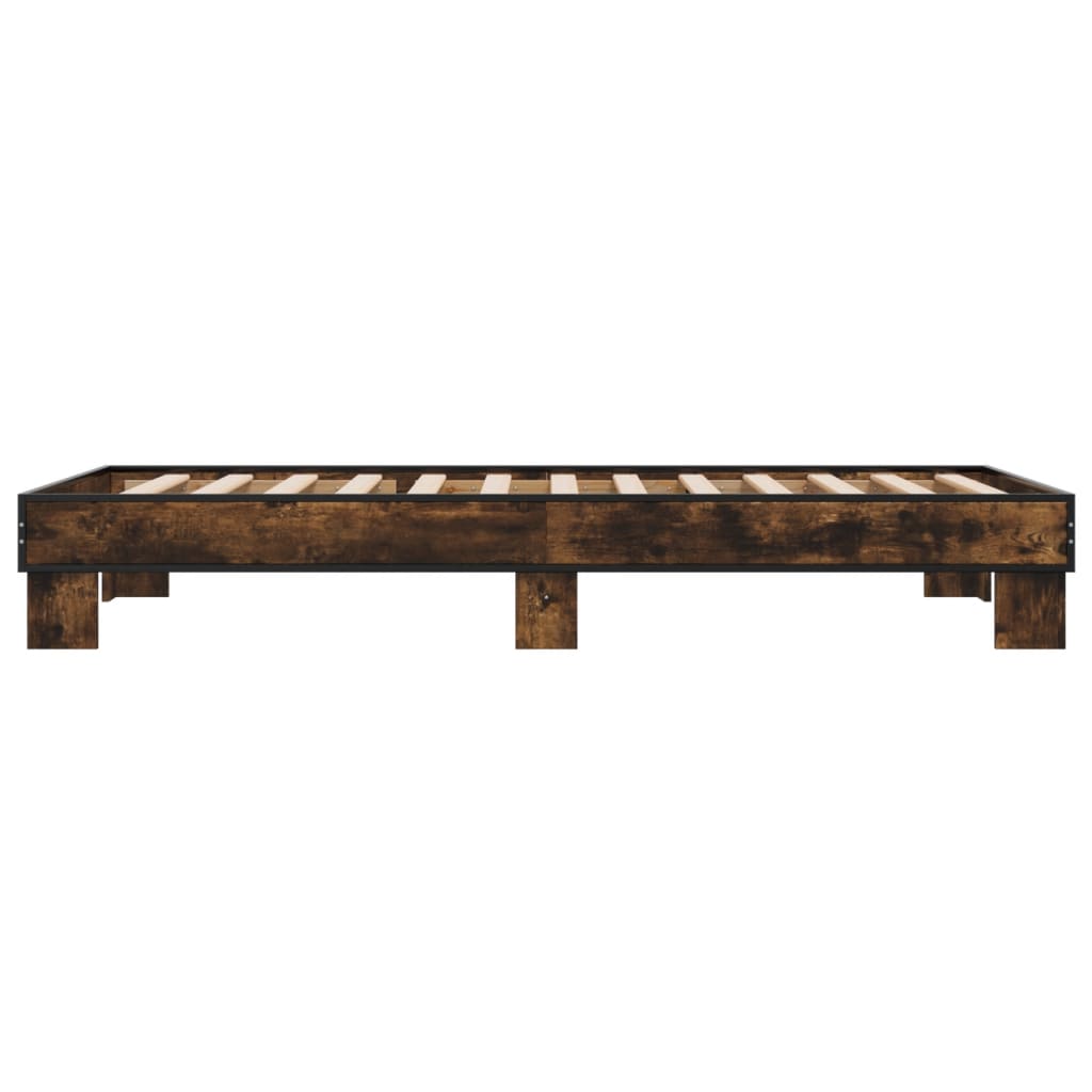 Bed Frame without Mattress Smoked Oak 100x200 cm