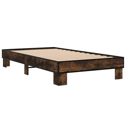 Bed Frame without Mattress Smoked Oak 100x200 cm