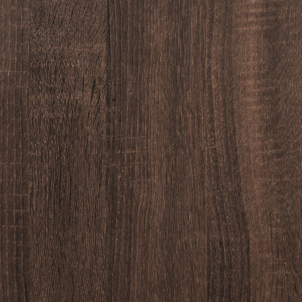 Bed Frame Brown Oak 100x200 cm Engineered Wood and Metal