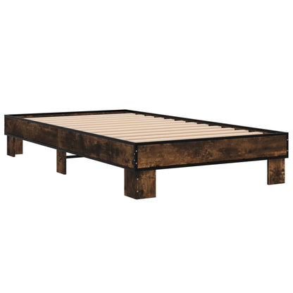 Bed Frame without Mattress Smoked Oak 90x190 cm Single