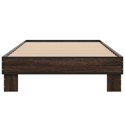 Bed Frame without Mattress Brown Oak 90x190 cm Single
