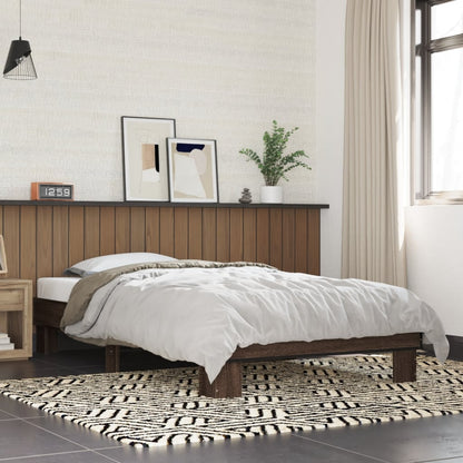 Bed Frame without Mattress Brown Oak 90x190 cm Single